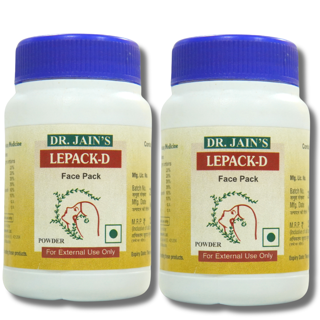 LePack-D Powder, Facemask For Dry Skin, Gives Natural Shine, Treats Dullness, 45g Each Pack of 2
