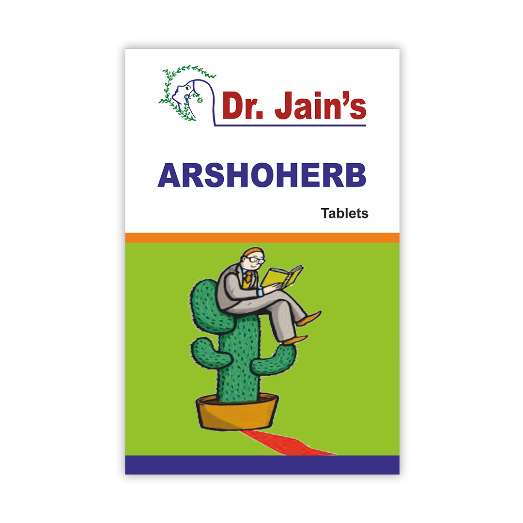 Dr Jain's Arshoherb tablets, Ayurvedic tablets, Relieves Piles, Contains Haritaki Churna and Gulvel Satwa (60 tab) Pack of 2