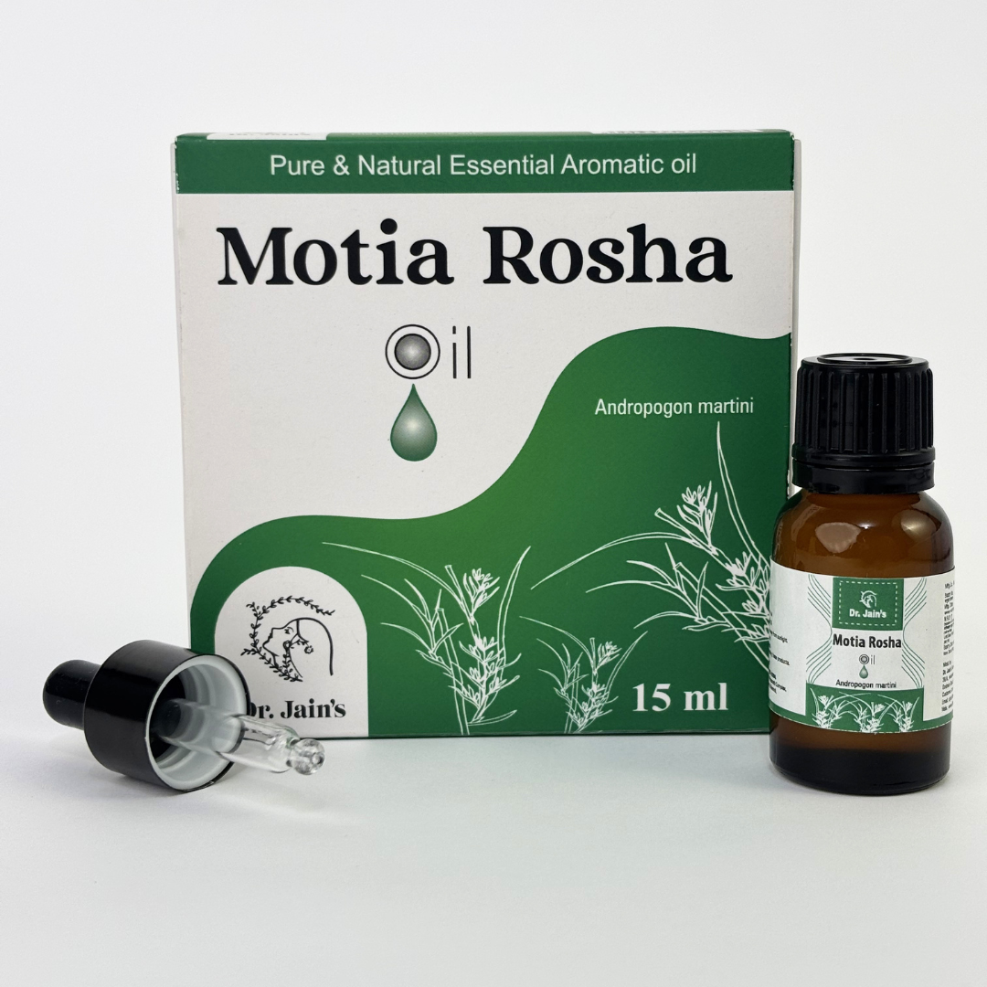  Motia Rosha (Palmarosa) Essential Oil for Aromatherapy & External Use, Floral Fragrance Oil, 15 ml