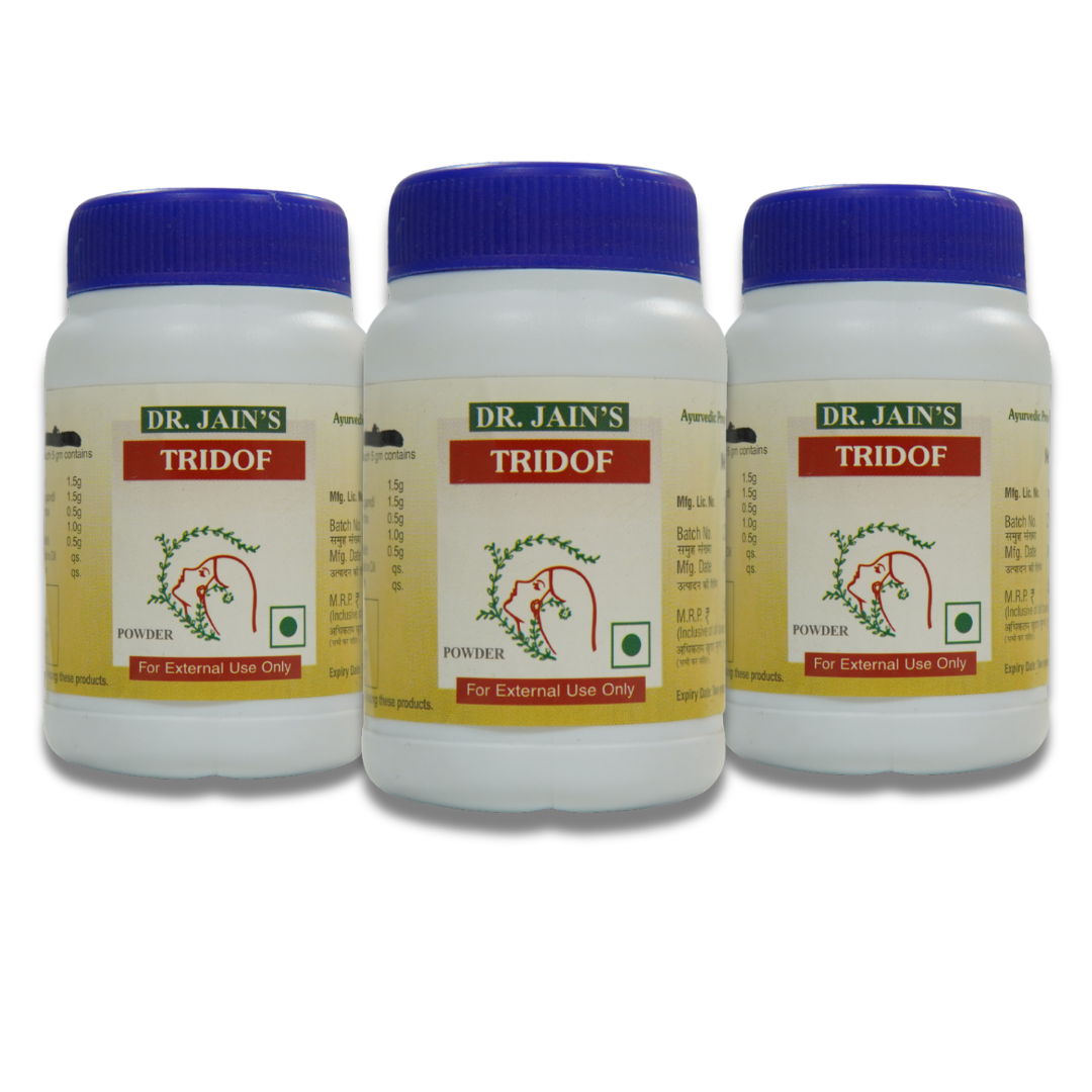 Tridof Powder, Healthy Scalp, Treats Dandruff, Natural Care For Hair, 45g Each Pack of 3