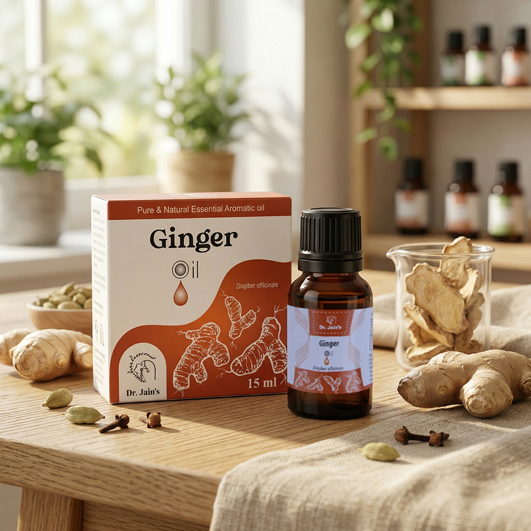 Ginger Essential Oil for Aromatherapy & External Use, Warm Spicy Fragrance Oil, 15 ml