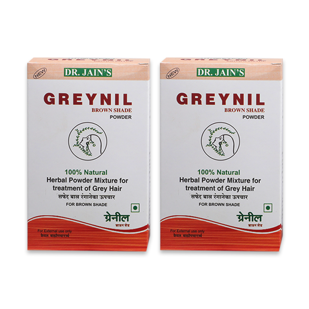 Greynil Brown Shade Powder -100g Pack Of 2 Free Keshika Hair Oil 50ML