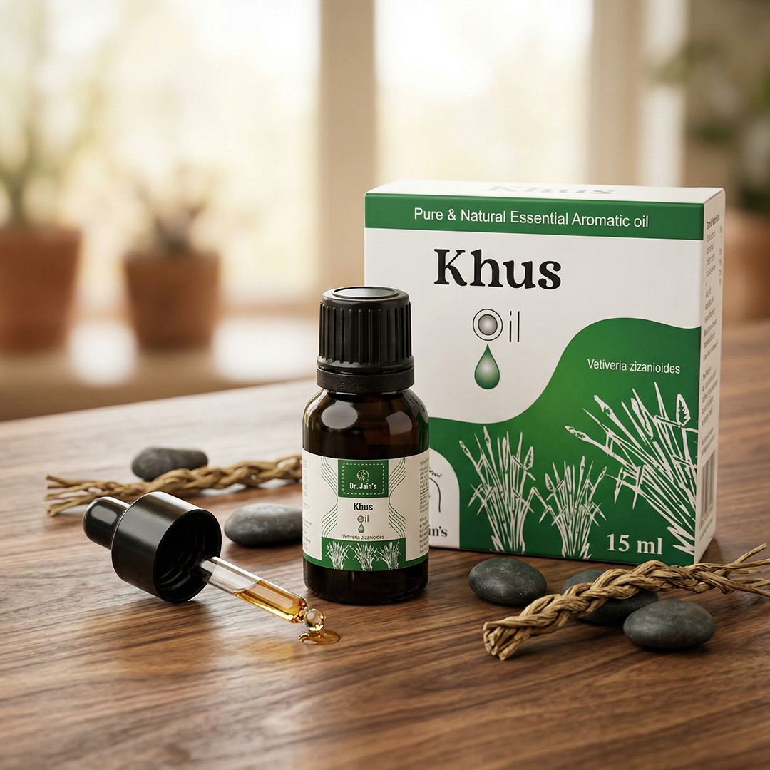 Khus (Vetiver) Essential Oil for Aromatherapy & External Use, Earthy Fragrance Oil, 15 ml