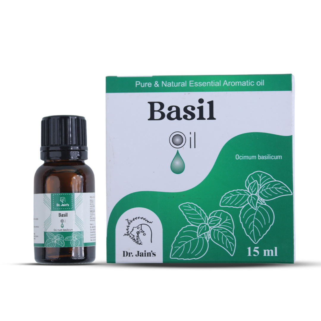 Basil Essential Oil for Aromatherapy & External Use, Refreshing Herbal Fragrance Oil, 15 ml