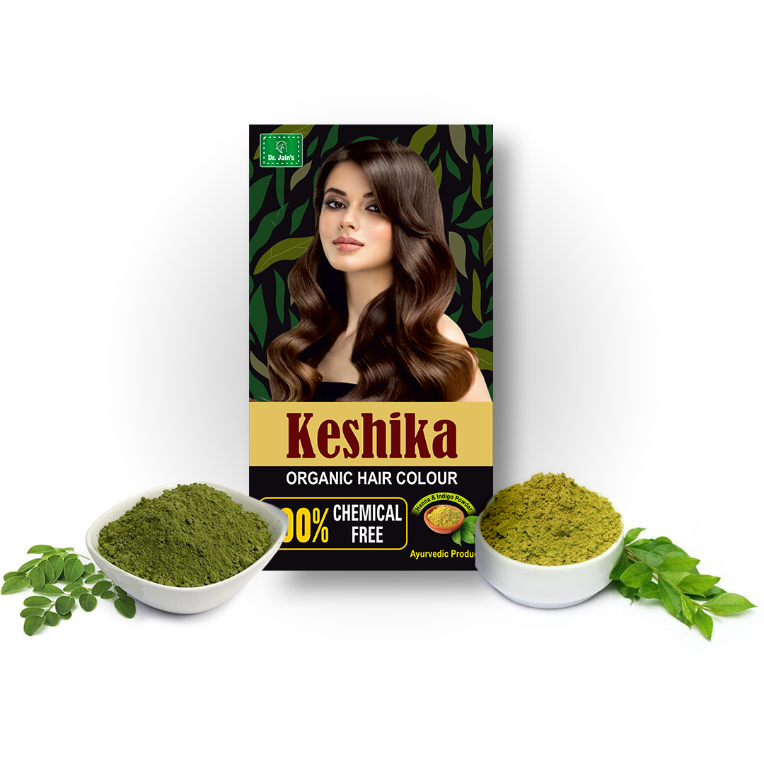 Keshika Ayurvedic Hair Colour For Grey Hair Men & Women Natural Brown 100g